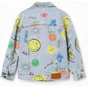 Chaqueta vaquera de alta calidad para niños y niñas, logotipo personalizado, estampado corto, lana de invierno, Color sólido, precio al por mayor - Product Image 2