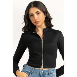 Pull en tricot de haute qualité pour femmes, hiver et automne, avec logo sur le devant, longueur courte, manches courtes, décoration à motifs, taille unique - Product Image 4