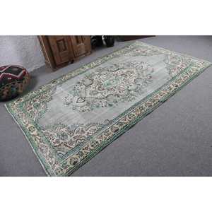 Alfombra Turca Vintage Grande de 5.1x8.9 pies, Alfombra Azul del Suroeste de Estados Unidos de Lana - Product Image 2