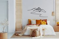 Décoration murale artisanale en acier inoxydable, design minimaliste moderne, auto-adhésive, légère, avec motif de lignes suspendues, pour la maison
