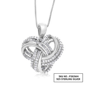 JEWELSPAARK Collar con Colgante de Diamante Blanco Natural de 0.45Ct para Mujer, Plata de Ley 925, Regalo de Boda/Aniversario Moderno - Product Image 4