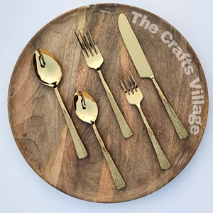 <b>Gold</b> Brass Cutlery Set With Dinnerware Set For Kitchenware Home Hotel Restaurant - Product Image 1