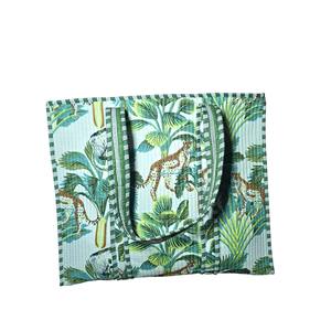 100% Cotton Handblock Printed Floral Design Quilted <b>Tote</b> <b>Bag</b> Shoulder <b>Bag</b> <b>with</b> <b>Zip</b> - Product Image 1
