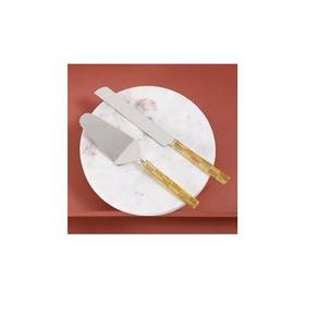 Cuchillo y servidor de latón de la mejor calidad, producto pulido y brillante, aspecto moderno, para pastel y servidor, 100% - Product Image 5