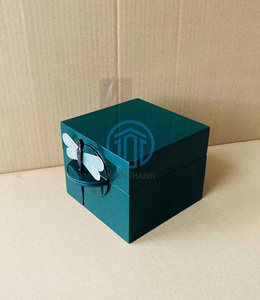 Caja de Joyería de Laca Hecha a Mano con Incrustaciones de Libélula, Caja de Almacenamiento Decorativa Verde Oscuro, Caja de Laca con Logotipo de Color Personalizado - Product Image 5