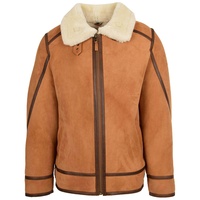 Nouveau blouson B3 en cuir shearling marron style bombardier pour hommes veste d'hiver chaude en fausse fourrure traitée