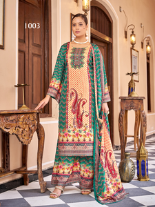 Costume pakistanais prêt-à-porter de qualité supérieure, pur crêpe, imprimé numérique, vêtements ethniques, salwar kameez, broderie, salwar suit - Product Image 3