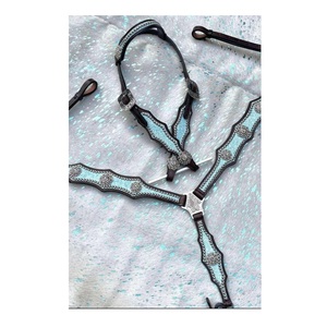 HOOF N TACK INTERNATIONAL Juego de tachuelas de cuero occidental fuerte para Rodeo Barrel Racing Horse Riding Incluye Headstall ajustable - Product Image 1