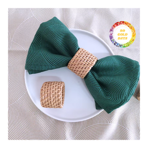 ห่วงผ้าเช็ดปากทำจากหวายธรรมชาติมีขนาดและสีที่กำหนดเองทำด้วยมือโดยช่างฝีมือที่มีทักษะสำหรับการออกแบบโต๊ะที่หรูหรา - Product Image 3