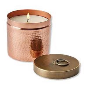Wax <b>Candle</b> Jar Tabletop New Design Ivory & Copper Color Unique Design Decor Standard Fancy <b>Candle</b> Jar for Sale Latest Arrival - Product Image 5