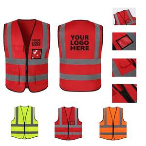 Gilet de sécurité réfléchissant avec plusieurs poches, fermeture éclair, haute visibilité, polyester, gilet de sécurité pour hommes - Product Image 6