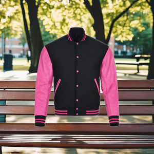 แจ็กเก็ตเบสบอลสำหรับผู้ชายเสื้อแจ็คเก็ตนักเรียนกันลมมีแขนเสื้อหนังขนสัตว์บางๆดีไซน์ใหม่ล่าสุดงานตามสั่ง - Product Image 4