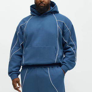 ชุดลำลองสตรีทแวร์สำหรับผู้ชาย ชุดวอร์มโอเวอร์ไซส์ใส่สบาย ปี 2026 รับสกรีนโลโก้ ชุดวอร์มผู้ชายคุณภาพสูง สีพื้น - Product Image 5