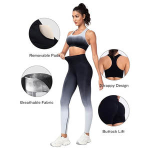 Ensemble de yoga personnalisé de qualité supérieure, taille 6XL, soutien-gorge court et pantalon de longueur genou pour femme, design OEM, prix bas - Product Image 2