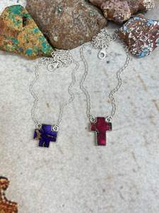 Hecho a mano único artesanal Floral Cruz collar mujer plata esterlina uva Dalia y Dalia Rosa rodio plateado - Product Image 3