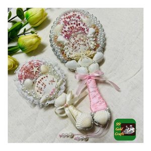 กระจกเปลือกหอยสไตล์ชายฝั่งทำด้วยมือเป็นแรงบันดาลใจให้กับการตกแต่งกรอบของมหาสมุทรที่สวยงามสำหรับการออกแบบตกแต่งภายใน - Product Image 1