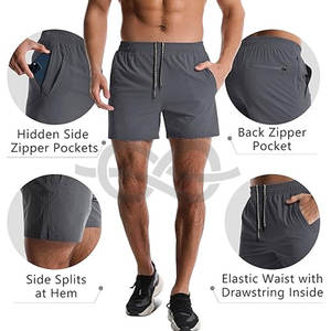กางเกงวิ่งขาสั้นผู้ชายขนาด7นิ้วน้ำหนักเบาออกกำลังกายในยิมกางเกงขาสั้นผ้าแห้งเร็วระบายอากาศมีกระเป๋ามีซิป - Product Image 4