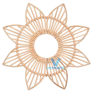 กระจกตกแต่งห้องน้ำทำจากไม้ไผ่หวายสำหรับตกแต่งโต๊ะเครื่องแป้งผลิตภัณฑ์ขายส่ง - Product Image 5