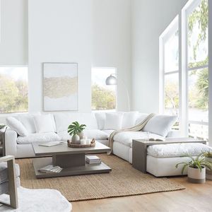 Canapé Cloud Confortable et Moderne en Tissu pour Salon, Idéal pour Hôtels, Villas et Appartements – Design Wabi-Sabi en Lin et Plumes - Product Image 1