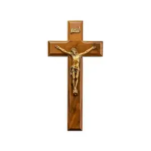 Wood And Metal Crucifix Wood Christian Cross handmade Solid Metal Jesus Center altar Church Crucifix