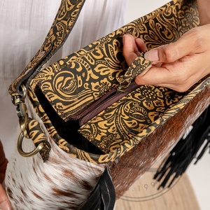 Arrivée Vintage élégant fait à la main Turquoise en cuir repoussé sac fourre-tout à la mode de haute qualité marron repoussé femmes sacs à provisions - Product Image 5