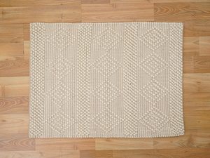 High Quality Woolen Room Decor Handwoven <b>Boho</b> <b>Rug</b> with Plush Pile Height Tufted Woven Cotton for Your Home's Touch of Elegance - Product Image 5