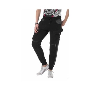 Chándal deportivo elegante ajustado para hombre, jersey con cremallera, cuello con capucha, parte superior e inferior con decoración de rayas de tela de algodón tejida - Product Image 4