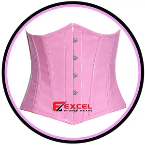 Women Body Shaper Slimming Waist Trainer Cincher Slimming Modeling Strap PVC Leather Under bust Steel Boned Heavy Duty Corset.