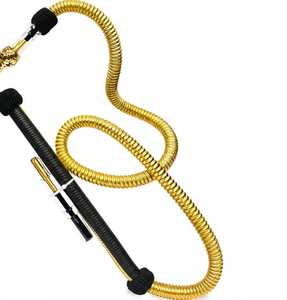 Cachimba Moderna de Lujo Verde y Dorada, Shisha Decorativa Premium con Base de Vidrio Grabado, Juego Completo - Product Image 3