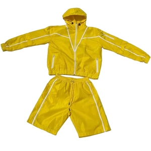 Custom Two Piece Windbreaker <b>Shorts</b> & Jacket Set Patchwork <b>Zip</b> up Nylon Polyester Streetwear Tracksuit <b>Men</b> Windbreaker <b>Short</b> Set - Product Image 6