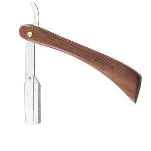 Navaja de Afeitar Recta de Acero Inoxidable con Mango de Madera, Acabado Espejo, Reutilizable, de Una Sola Hoja, para Salón de Belleza - Product Image 5