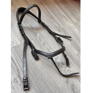 Bride de compétition Rambo Micklem-Noir-Petit cheval (taille Cob) Casque en cuir verni - Product Image 1