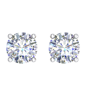 Boucles d'oreilles clous en diamant de laboratoire 9K en gros pour femmes, clarté VS1, taille brillant, certifiées IGI, or jaune et blanc, style hip-hop - Product Image 3