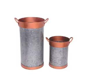 Macetas galvanizadas con asas de cuerda, maceta de hierbas para el hogar, decoración para sala de estar, macetas para maceta de plantas más vendida - Product Image 2