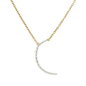 Collana con Ciondolo a Mezzaluna Fatta a Mano in Argento Sterling Placcato Oro Rosa 14K, Gioielli in Platino, Materiale Principale: Ciondolo con Motivo Numerico - Product Image 2