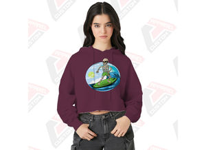 Stylish and Cozy Women's Crop <b>Hoodie</b> 100% Cotton for Winter Layering Embroidered Design Digital Printing Plain Dyed - Product Image 3