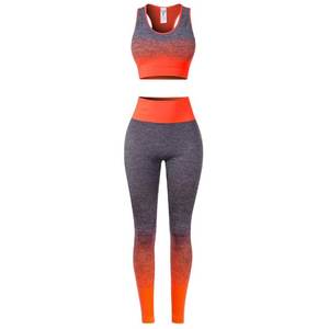 Traje activo de color degradado para mujer, ropa atlética sin costuras para deporte, gimnasio, entrenamiento, equipo de Yoga, técnica lavada, conjunto para mujer - Product Image 1