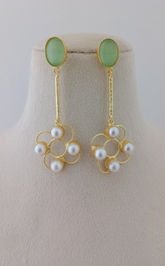 Pendientes de perlas de imitación indias hechos a mano Premium patrón moderno latón imitación rodio plateado moda personalizable para mujer - Product Image 5