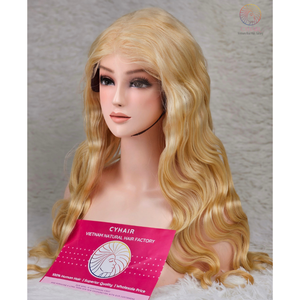 Pas cher Prix Cheveux Humains Double Machine Trame Blonde Couleur 6X6 Dentelle Frontale Blonde Couleur Corps Vague Perruque Pour Les Femmes Noires - Product Image 2