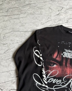 Custom Gsm Vintage Worn Screen Print Double Layer Long Sleeve <b>T</b>-<b>shirt</b> <b>Men's</b> <b>Thermal</b> Graphic Oversized Streetwear <b>T</b> <b>Shirts</b> - Product Image 2