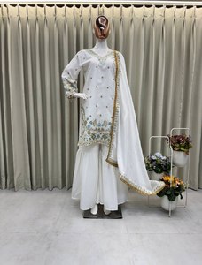 Designer Silk Salwar Kameez Set with Sequance <b>Embroidery</b> Work Sarara Dupatta for Party - Product Image 2