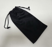 Pochette à lunettes de soleil en polyester 100% personnalisable avec logo, cordon de serrage, douce et tendance, étui de qualité supérieure, couleur personnalisée, 17,5x8cm