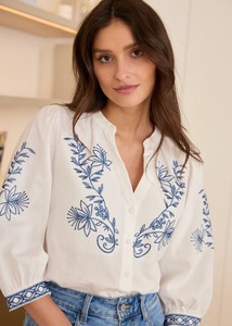 Fabrication indienne élégant Sasha Blouse 100% coton léger respirant Flowy Design bureau/décontracté/tenue de soirée meilleur prix - Product Image 5