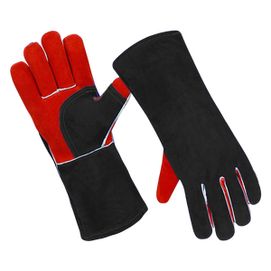 XL Confortable XL Gants en cuir de vachette bleu extra doux Soudage industriel Sécurité Lutte contre le feu Protection des mains et des bras - Product Image 6