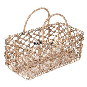 Organizador de almacenamiento tejido a mano de cestas de ratán Premium Tradebyd para casas de campo - Product Image 3