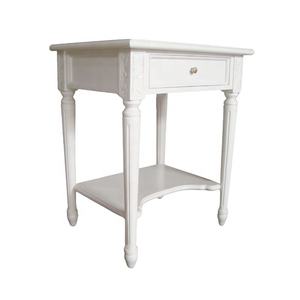 Classic Nightstand <b>White</b> Painted <b>Bedside</b> <b>Table</b> Antique Reproduction Lamp <b>Table</b> European Style Home Furniture - Product Image 3