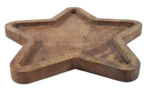 Plateau en bois élégant en forme de bateau, nouveau design, artisanat naturel fait main, style américain, plateau de service, bols, marque IHA, modèle IHAT292 - Product Image 6