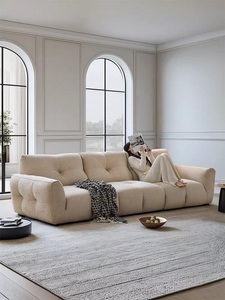 Modern Living Room <b>Sofa</b>, Larch Wood Frame Couch with 40D High Density <b>Foam</b>, Feather Filled Cushions - Product Image 3