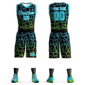 Conjunto de Uniforme de Baloncesto Sublimado Personalizado, Transpirable, con Estampado de Leopardo, Absorbe la Humedad, 180g Poliéster, Camiseta sin Mangas con Cuello en V, Unisex para Adultos - Product Image 6