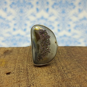 Attrayant titane enduit druze 925 bague en argent Sterling indien conception chaude bijoux nouveauté bonne année bijoux - Product Image 5